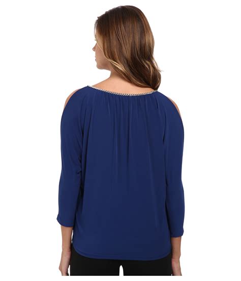 michael kors chain black blue top|michael kors tops for women.